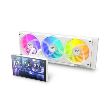 Thermaltake 曜越 ST360 Ultra ARGB Sync一體式水冷散熱器 (7吋液晶顯示、連框風扇、水管側出設計)   黑色/CL-W493-PL12SW-A  白色/CL-W494-PL12SW-A