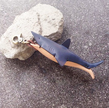 原創動物系列 鯊魚(深海藍鯊) 吊飾掛扣皮件皮雕
