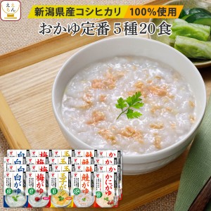 レトルト おかゆ 詰め合わせ 定番 5種20食 セット  たいまつ食品 レトルト食品 惣菜 お粥 常温保存 国産 コシヒカ