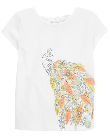 Baby Peacock Bow Back Jersey Tee