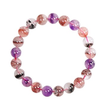 【正佳珠寶】超七 高品聚寶盆彩超七 8.9-9.4mm 超七水晶手珠