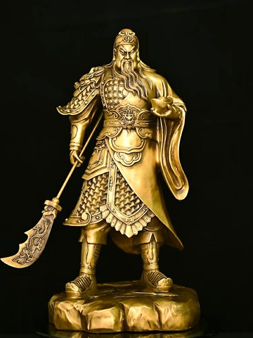 銅關公擺件純銅武財神托元寶提刀關羽關二爺佛像大號客廳店鋪開業