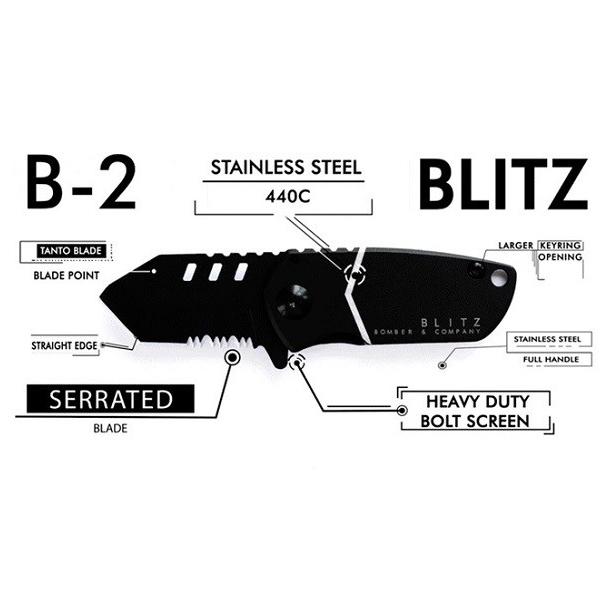 BOMBER  COMPANY B-2 BLITZ 超小型 アウトドアナイフ 折り畳み式 フォールディングナイフ