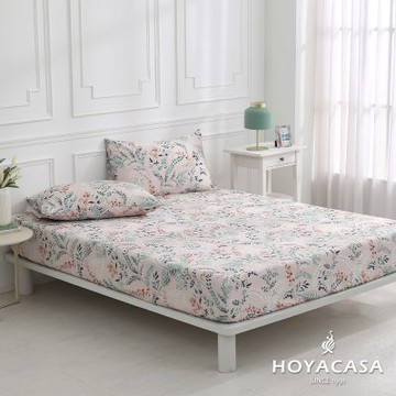 HOYACASA 60支天絲枕套床包三件組- 錦花嵐(加大)