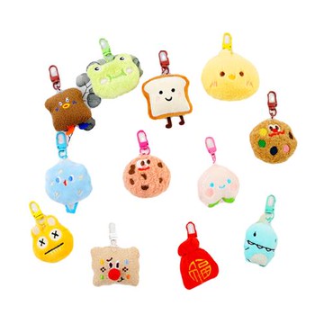 毛絨曲奇餅干掛件恐龍貓咪可愛毛絨公仔掛飾情侶創意汽車鑰匙掛件