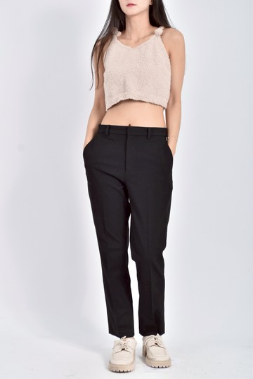 加購優惠(M) uniqlo高腰質感素面黑色長褲