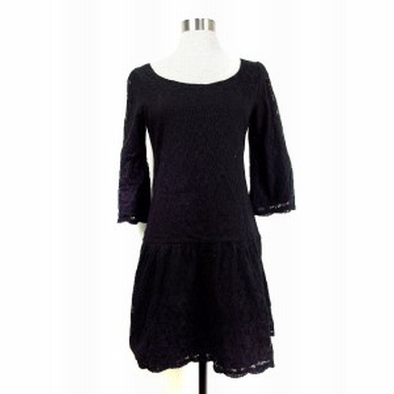 中古 バナーバレット Banner Barrett ワンピース ミニ 七分袖 レース 38 黒 ブラック Mo レディース 通販 Lineポイント最大6 0 Get Lineショッピング
