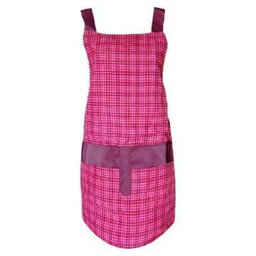 enjoylife 熊圓 格紋四口工作圍裙 KS-5013 69 x 57cm 顏色隨機 台灣製造  1件