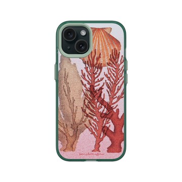 iPhone 15 Clear 憂墨綠 - Sarah Mafféïs - 珊瑚