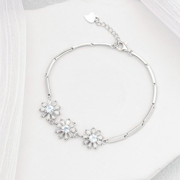 海藍寶小雛菊 手鍊 | 銀