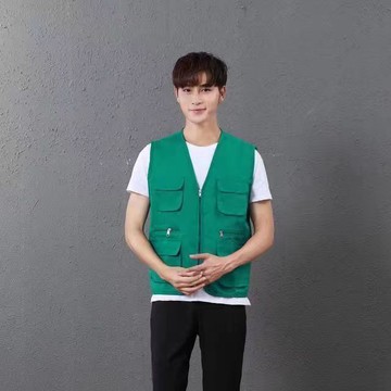 定制水果生鮮超市配送口袋工作服馬甲員工背心工裝定制印字LOGO m7121