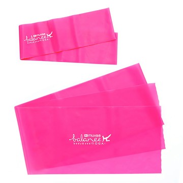 muva 瑜珈美舒展彈力組 適合全身性體態伸展 高延展性 超彈力 天然乳膠材質  螢粉色  彈力環 90 x 7.5 x 0.035cm  彈力帶 120 x 15 x 0.035cm  1組