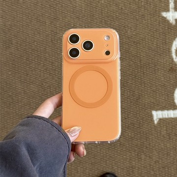 ins簡約橙藍白純色磁吸雙層 iphone17promax磁吸手機殼16 15 14 13 保護套 蘋果保護殼 當季新款