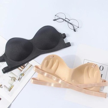 吊帶裙專用內衣女無肩帶小胸聚攏防滑上托一字肩抹胸前扣隱形文胸