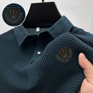 夏季新款 高品質 短袖T恤商務休閒寬鬆Polo衫短袖 男裝上衣 薄款寬鬆男士Polo衫 冰絲POLO衫 無痕polo衫