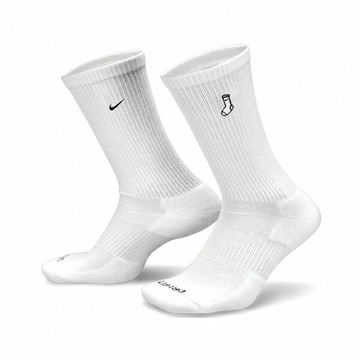 【滿千折百】NIKE 長襪 EVERYDAY PLUS 黑白 刺繡 中高筒 二入組 襪子 FB5709-901