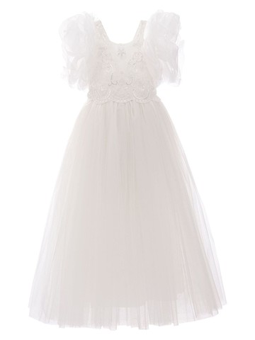 Tulleen - Montclair embroidered dress - kids - Polyester/Cotton - 8 yrs - White