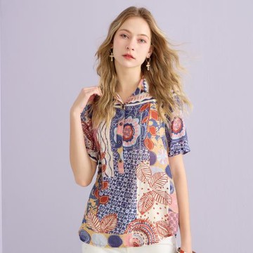 【YUTZUYA 優姿雅】絢爛海島渡假圖騰貝殼彩光亮鑽薄上衣