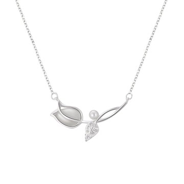 🧡限時免費刻字『LINE禮物獨家』【OCTOBER 16Th】S999純銀輕奢鬱金香鋯石鎖骨鍊項鍊 開運 生日禮物 閨蜜禮物 情人節禮物 交換禮物 客製化禮物 MAR 23