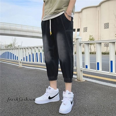 ハーフパンツ メンズ ひざ下 7分丈パンツ 丈夫 クロップドパンツ ゆったり デニムパンツ サルエル ボトムス おしゃれデニム 夏服 夏物 通販 Lineポイント最大get Lineショッピング