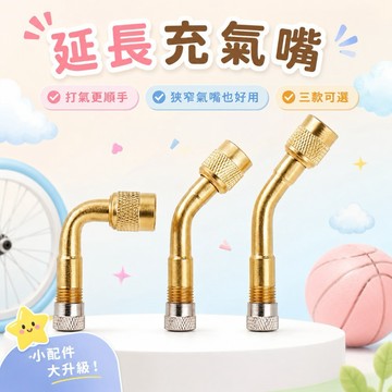 延長充氣嘴 氣嘴延長轉接頭 45度 90度 135度 輪胎打氣轉接頭 黃銅氣嘴 機車 汽車 腳踏車 打氣機延長嘴