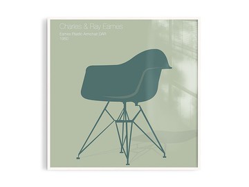 Eames chair丨插畫/掛畫/台灣製/海報/原木畫框/尺寸可客製