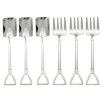 Sense Pang 304不鏽鋼 方形鏟勺3入 + 叉子3入 餐具組  1組  勺子 + 叉子