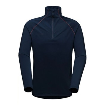 MAMMUT 男 Snow ML Half Zip Pull 吸濕快乾半開襟拉鍊立領衫_1014-02400-5118 海洋藍