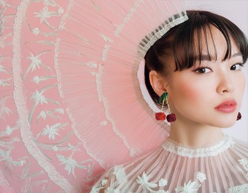 空想產物系列 : 大人感水引櫻桃耳環