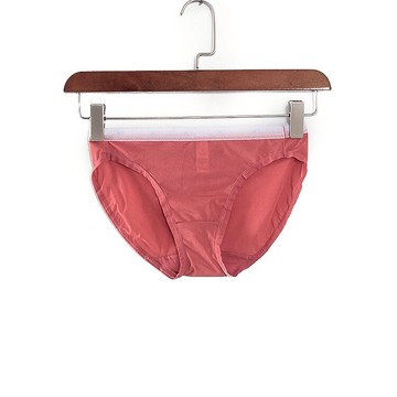 黛品牌新品專柜撤柜女士西瓜紅透氣舒適撞色腰邊三角內褲 80073