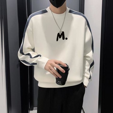 高級感撞色衛衣男韓版潮流休閑男裝衣服2024春秋新款潮牌痞帥外套