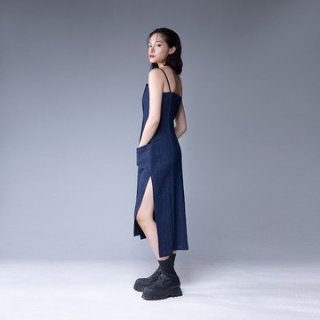 Aman No.71 細肩帶平安符咒魔女洋3號 彈性牛仔藍