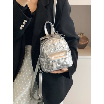 小香風菱格字母繡線迷你雙肩包女2025新款逛街背包洋氣百搭女生包