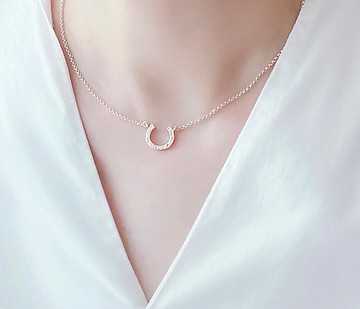 好運象徵-馬蹄純銀項鍊-質感超好