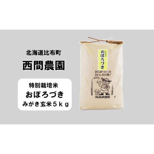 ふるさと納税 北海道 比布町 西間農園　2023年産新米　おぼろづき(特別栽培米)　みがき玄米5kg