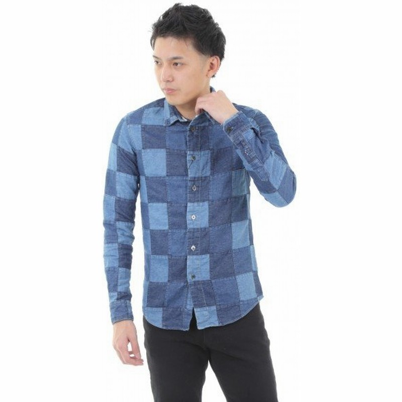 キャシージェーン Cathy Jane メンズ デニム パッチワーク シャツ Dpcj02 通販 Lineポイント最大0 5 Get Lineショッピング