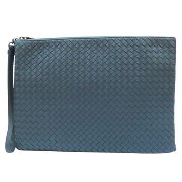 BOTTEGA VENETA 寶緹嘉 藍色 羊皮編織 手拿包 【二手名牌BRAND OFF】