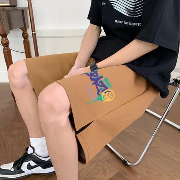 運動短褲男夏季薄款透氣沙灘褲直筒休閑中褲美式復古籃球褲五分褲