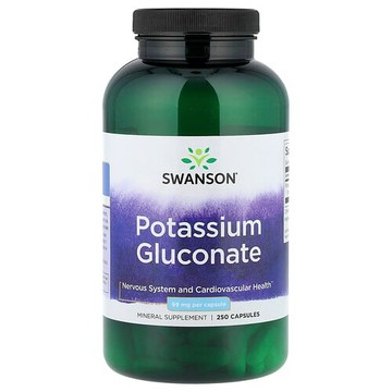 Swanson Vitamins, 葡萄糖酸鉀，99 毫克爲，250 粒膠囊