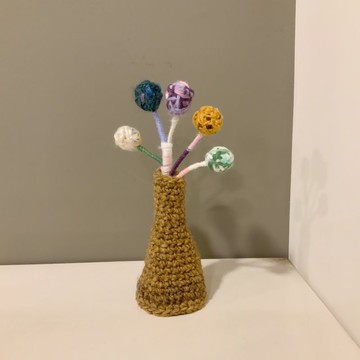 拙心 /療癒生活美學/織取一抹暖花/毛線花與手織花瓶