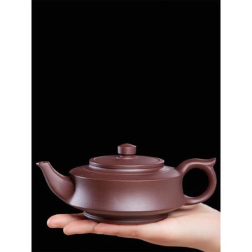 宜興純全手工柱礎紫砂壺飛虹周盤泡茶壺名家正宗原礦紫泥單壺茶具