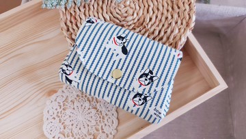 Leodoodoo手作 法鬥風琴三層包/收納包/錢包/三層零錢包/多層錢包