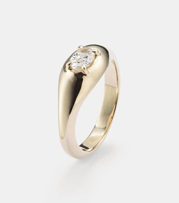 Stone and Strand Essential 14kt gold pinky ring with diamonds
