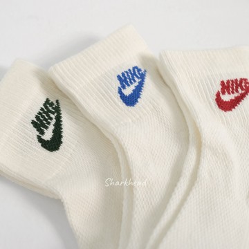 【Sharkhead】現貨 Nike Everyday 短襪 踝襪 米白 奶油 紅 藍 綠 三色組 IH8523-906