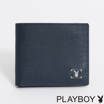 PLAYBOY - 中翻短夾可抽取式 Refine系列 - 藍色