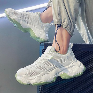 秋季新款運動休閑小白男鞋潮流男士網面百搭增高ins老爹潮鞋