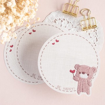 異形便簽紙 - 泰迪熊 | 刺繡插畫 No.2