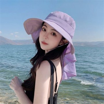 MoonDy 戶外帽 大帽檐 防曬帽 帶馬尾孔 韓版帽子 女生帽子 時尚 蝴蝶結 遮陽帽