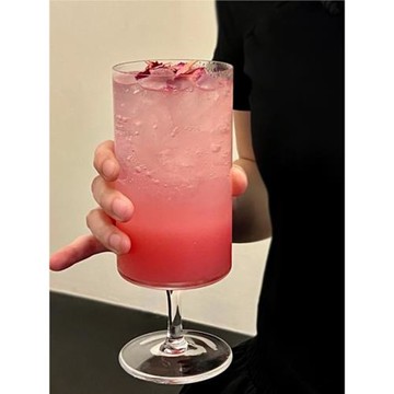 ins風直筒果汁杯玻璃杯咖啡廳奶茶冷飲杯雞尾酒飲品杯飲料水杯子
