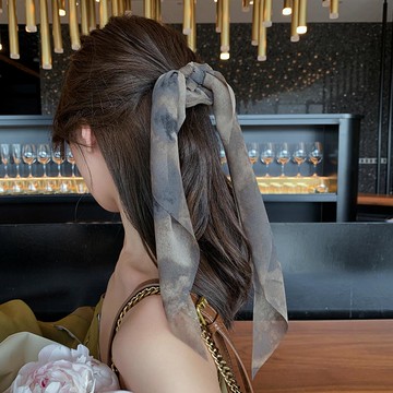 古風時尚水墨小腸發圈超仙發帶夏季薄款頭繩年新款網紅發飾女